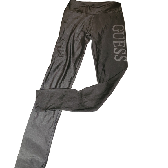 GUESS Shimmery Silver Leggings with Logo S - Picture 1 of 3